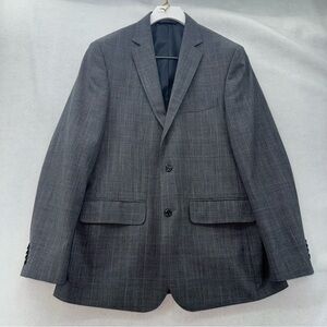 EUC Lands’ End Classic Sport Coat Mens Blazer 100% Wool size 38Reg Grey Plaid